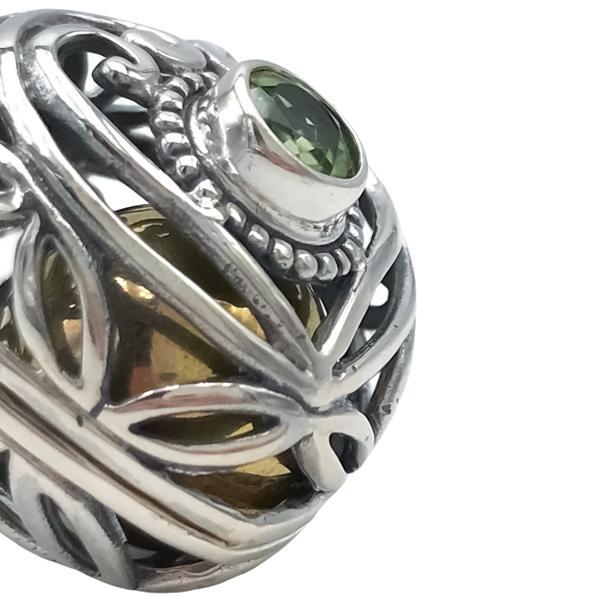 CIONDOLO PENDENTE CHARM CHIAMA ANGELI GABBIETTA PIETRA PERIDOTO ARGENTO 925