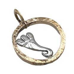 CIONDOLO CHARM SPACCANAPOLI CORNICELLO NAPOLI CORNO PORTAFORTUNA DORATO ARGENTO 925