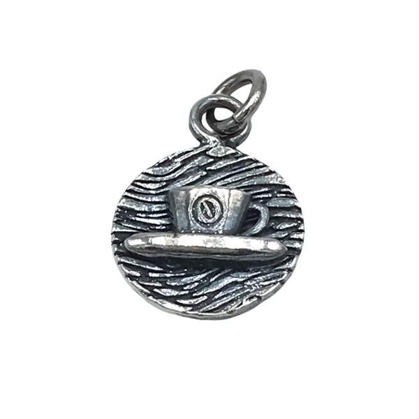 CIONDOLO SPACCANAPOLI  MEDAGLINA CHARM TAZZINA CAFFE NAPOLI ARGENTO 925