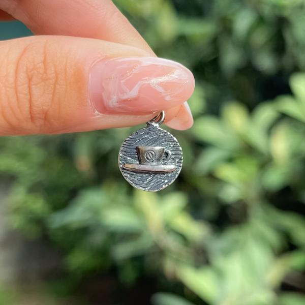 CIONDOLO SPACCANAPOLI  MEDAGLINA CHARM TAZZINA CAFFE NAPOLI ARGENTO 925