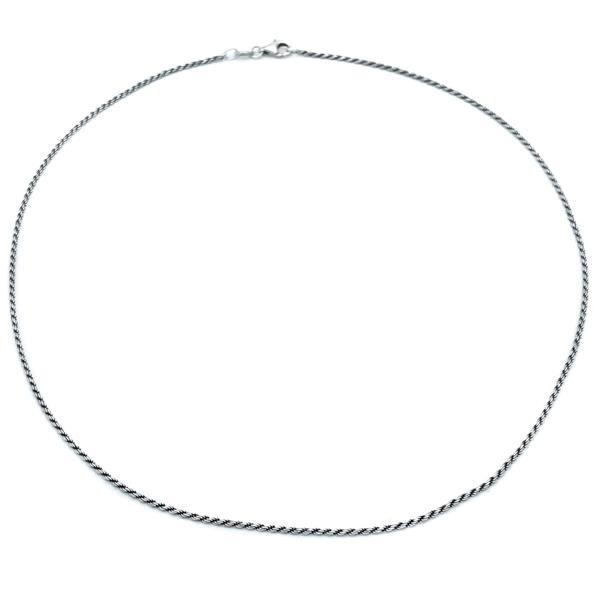COLLANA MAGLIA CORDA FUNETTA CATENA  PER CHARMS UNISEX ARGENTO 925