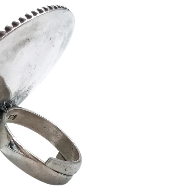 ANELLO GROSSO SCUDO ETNICO LAVORATO A MANO REGOLABILE  ARGENTO 925