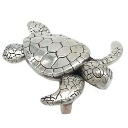CIONDOLO PENDENTE REALISTIC TURTLE TARTARUGA MARINA PORTAFORTUNA MEDIA ARGENTO 925