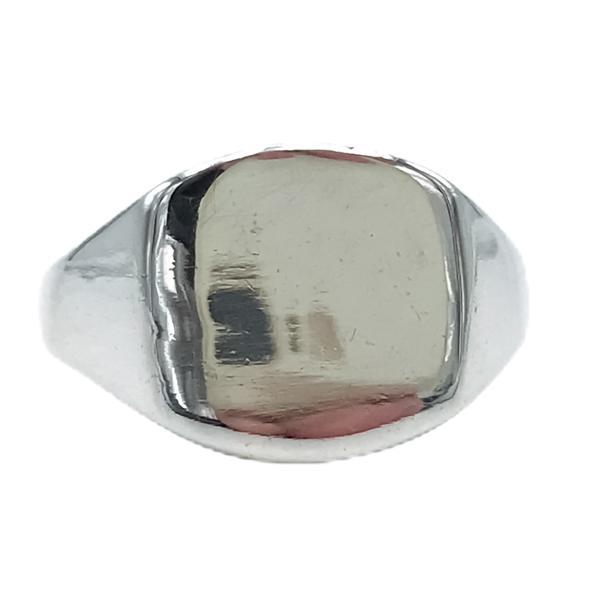 ANELLO CHEVALIER QUADRATO LUCIDO PERSONALIZZABILE ARGENTO 925