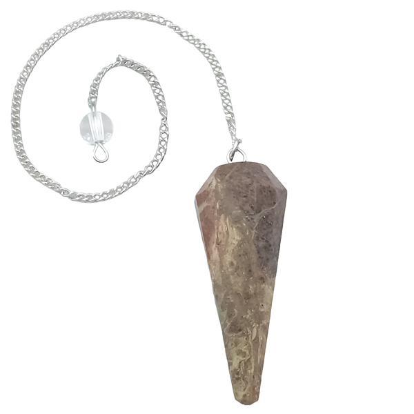 PENDOLO PIRAMIDALE RADIOESTESIA PIETRA LEVIGATA NATURALE UNAKITE