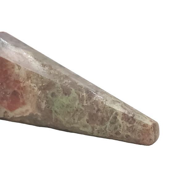 PENDOLO PIRAMIDALE RADIOESTESIA PIETRA LEVIGATA NATURALE UNAKITE