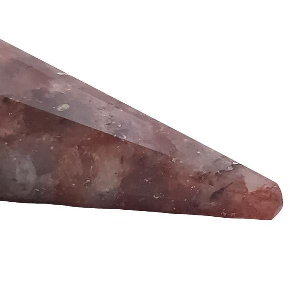 PENDOLO PIRAMIDALE RADIOESTESIA PIETRA LEVIGATA NATURALE QUARZO FRAGOLA