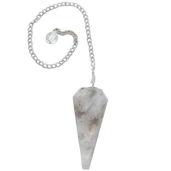 PENDOLO PIRAMIDALE RADIOESTESIA PIETRA LEVIGATA NATURALE ADULARIA