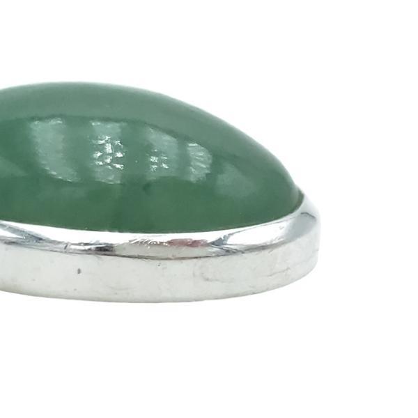 CIONDOLO MINIMAL PENDENTE OVALE AVVENTURINA ARGENTO 925