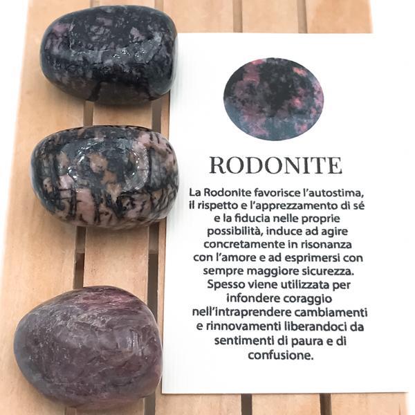PIETRA NATURALE RODONITE MEDIA BURATTATA TUMBLED CRISTALLOTERAPIA