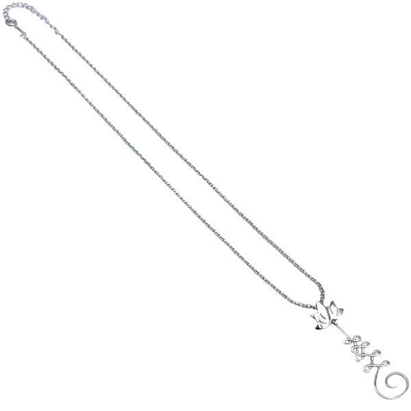 COLLANA GIROCOLLO UNALOME FIORE DI LOTO REGOLABILE  ARGENTO 925