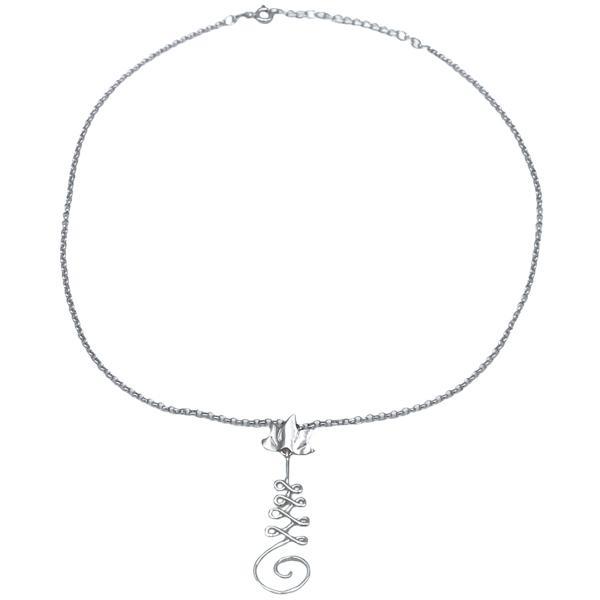 COLLANA GIROCOLLO UNALOME FIORE DI LOTO REGOLABILE  ARGENTO 925