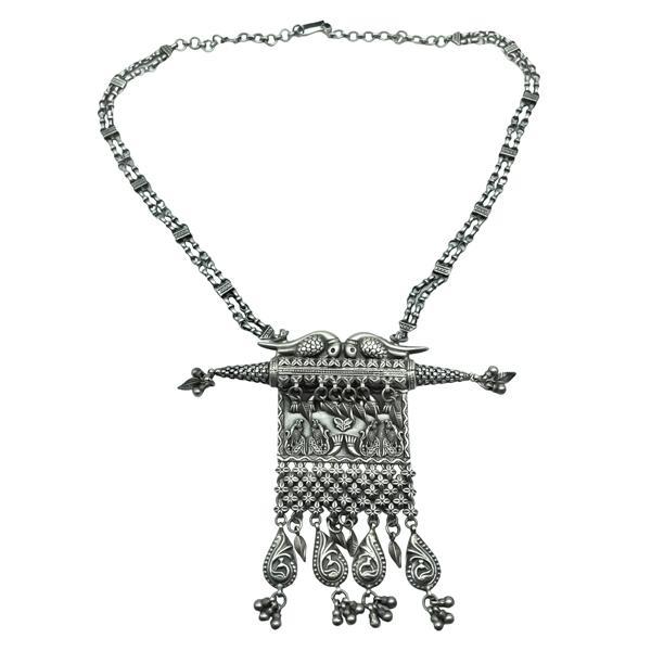 COLLANA VINTAGE REGOLABILE INSTARSI RAPPRESENTAZIONE PAVONE ARGENTO 925