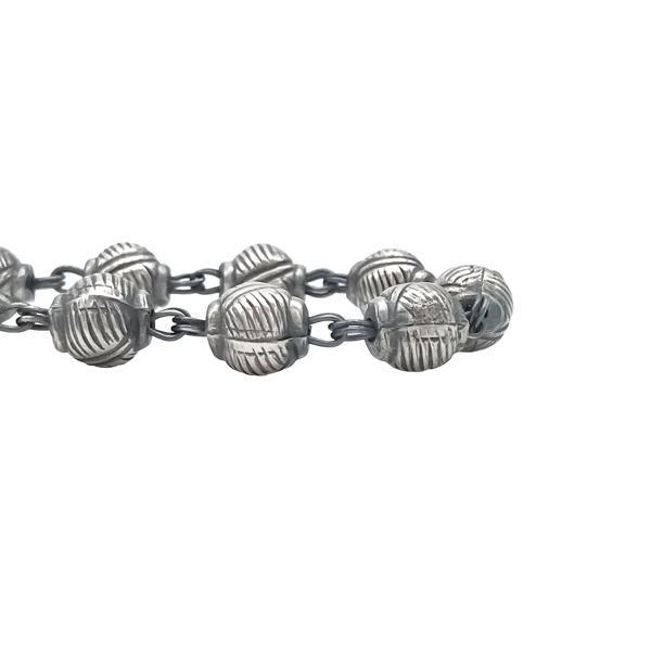 COLLANA ETHNIC VINTAGE REGOLABILE SFERE INTARSIATE ARGENTO 925