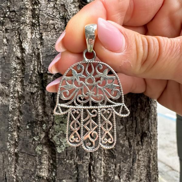 CIONDOLO PENDENTE CHARM MANO DI FATIMA ARGENTO 925
