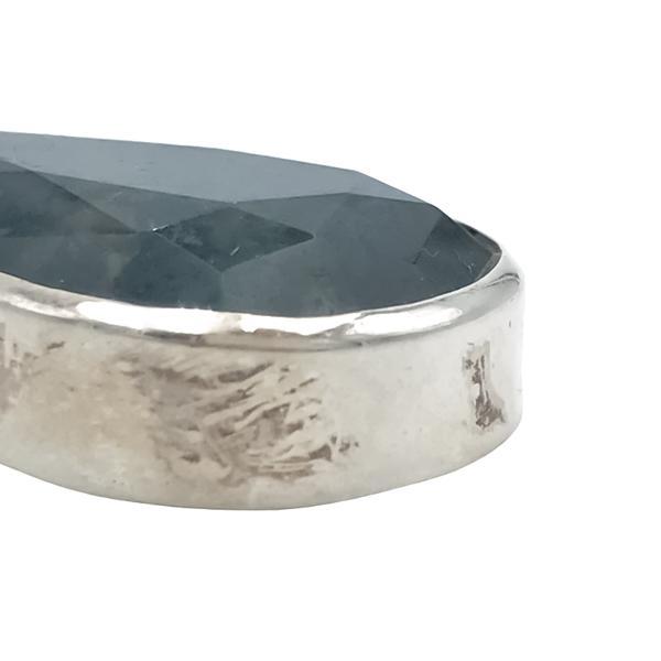 CIONDOLO MINIMAL GOCCIA PIETRA NATURALE AGATA MUSCHIATA  ARGENTO 925