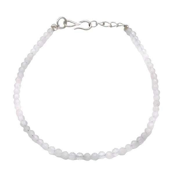 BRACCIALE ENERGETICO CRISTALLI BRIOLETTE ADULARIA REGOLABILE ARGENTO 925
