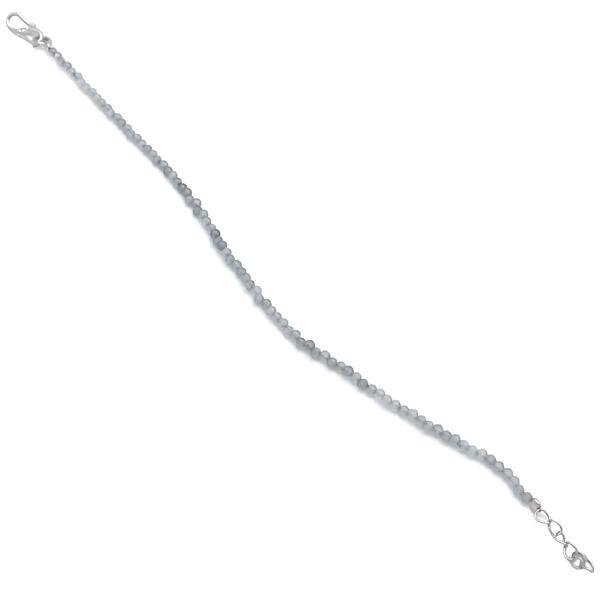 BRACCIALE ENERGETICO CRISTALLI BRIOLETTE LABRADORITE REGOLABILE ARGENTO 925