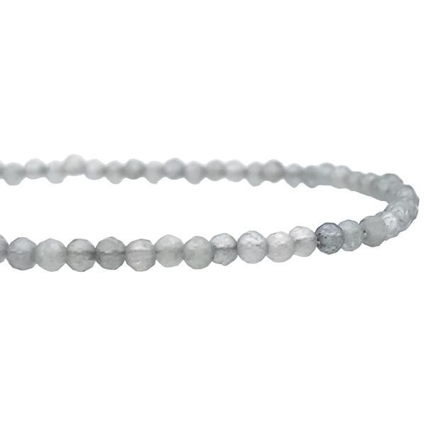 BRACCIALE ENERGETICO CRISTALLI BRIOLETTE LABRADORITE REGOLABILE ARGENTO 925