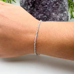 BRACCIALE ENERGETICO CRISTALLI BRIOLETTE LABRADORITE REGOLABILE ARGENTO 925