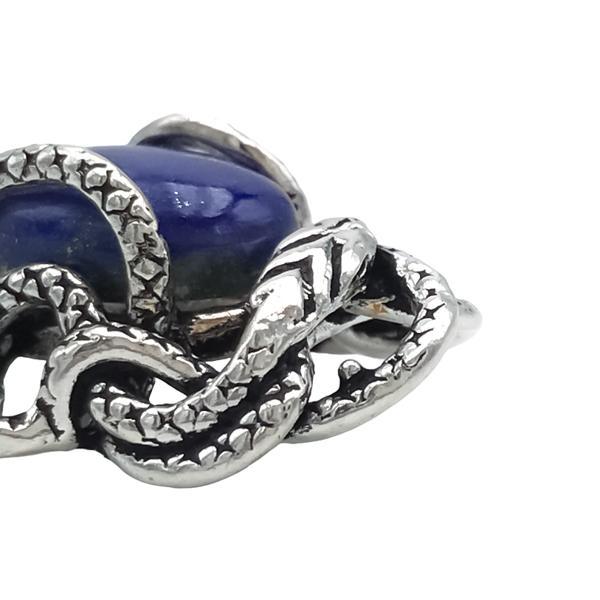 CIONDOLO SNAKE SERPENTI LAPISLAZZULI NATURALE ARGENTO 925