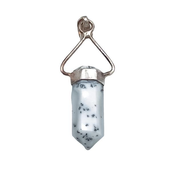 CIONDOLO PENDENTE LASER PIETRA AGATA DENDRITICA ARGENTO 925