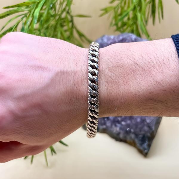 BRACCIALE DOPPIA MAGLIA CATENA GRUMETTA TUBOLARE MESSICANO ARGENTO 925
