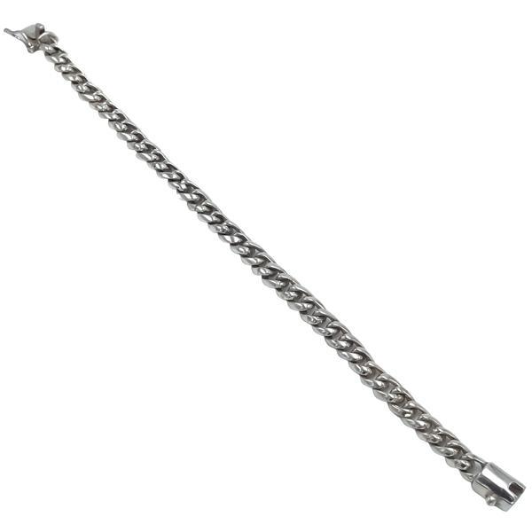 BRACCIALE MAGLIA ARROTONDATA CATENA GRUMETTA LUCIDO MESSICANO ARGENTO 925