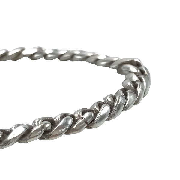 BRACCIALE MAGLIA ARROTONDATA CATENA GRUMETTA LUCIDO MESSICANO ARGENTO 925