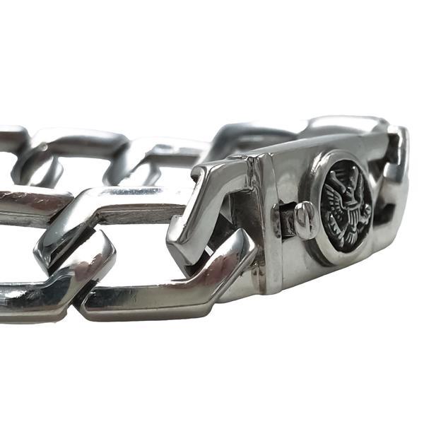 BRACCIALE MAGLIA ESAGONALE CATENA GRUMETTA LUCIDO MESSICANO ARGENTO 925