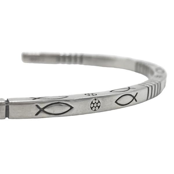 BRACCIALE BANGLE REGOLABILE MINIMAL INCISO ARGENTO 925