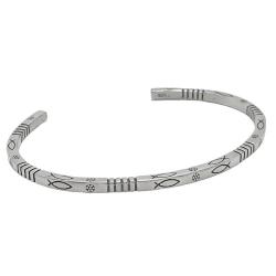 BRACCIALE BANGLE REGOLABILE MINIMAL INCISO ARGENTO 925