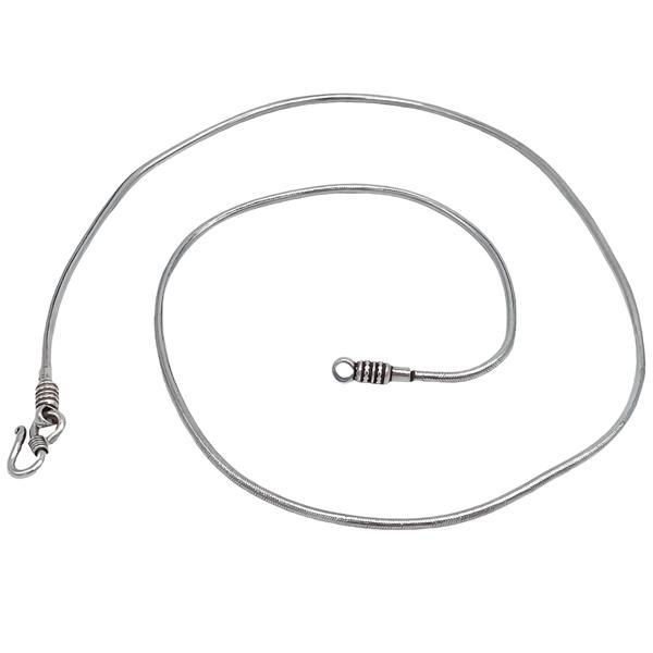 COLLANA UNISEX MAGLIA SNAKE TERMINALI PUNTINATI MECCANISMO A VITE ARGENTO 925