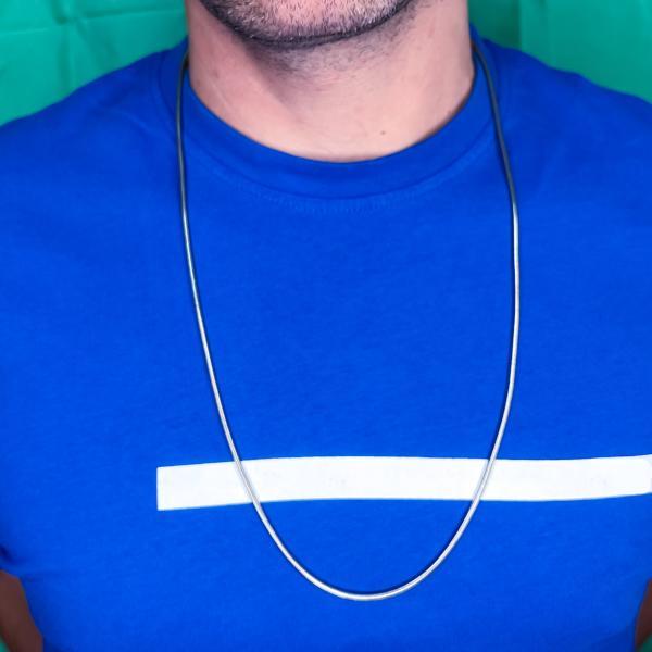 COLLANA UNISEX MAGLIA SNAKE TERMINALI PUNTINATI MECCANISMO A VITE ARGENTO 925