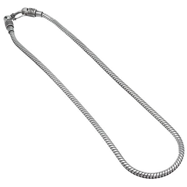 COLLANA NEPALESE UNISEX MAGLIA SNAKE TERMINALI PUNTINATI ARGENTO 925