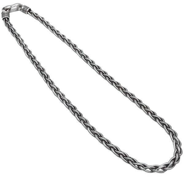 COLLANA UNISEX MAGLIA SNAKE TRECCIA QUATTRO FILI ARGENTO 925