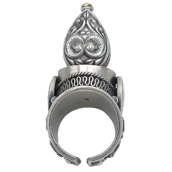 ANELLO KING GEROGE V CHEVALIER TIBETANO BRUNITO REGOLABILE ARGENTO 925