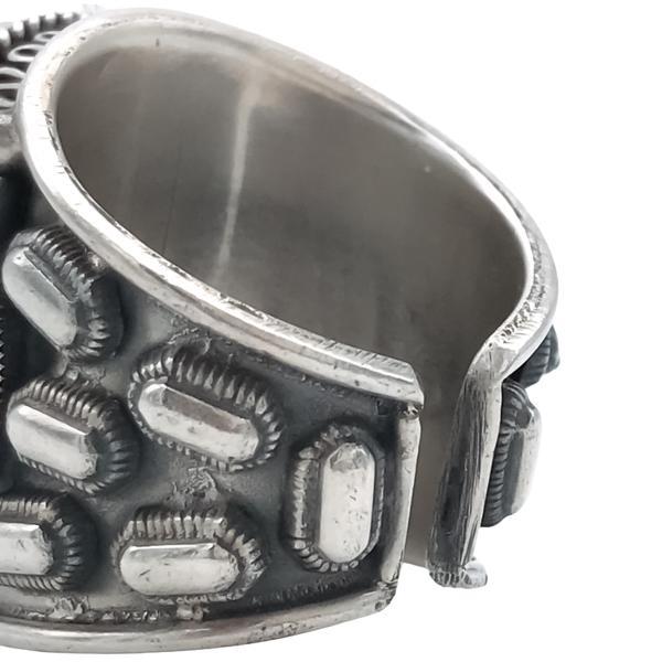 ANELLO KING GEROGE V CHEVALIER TIBETANO BRUNITO REGOLABILE ARGENTO 925
