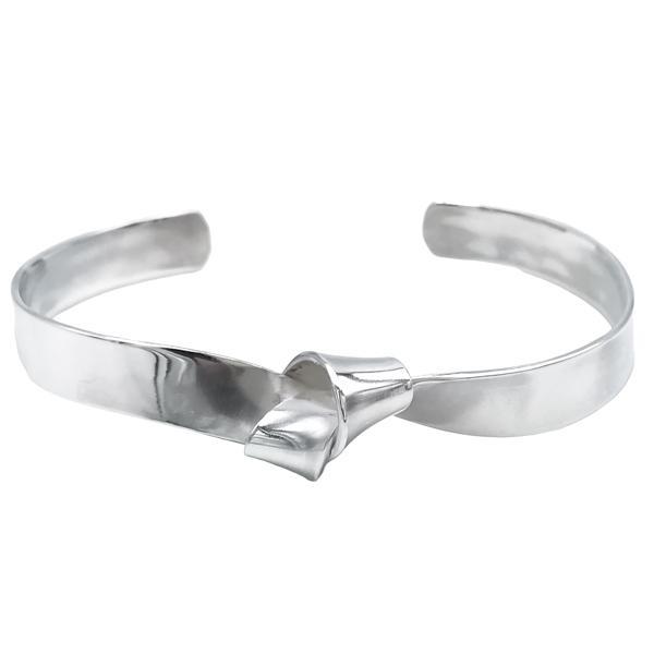 BRACCIALE INFINITY LOVE RIGIDO NODO REGOLABILE UNISEX ARGENTO 925  