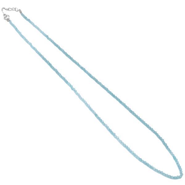 COLLANA ENERGETICA CRISTALLI BRIOLETTE ACQUAMARINA REGOLABILE ARGENTO 925