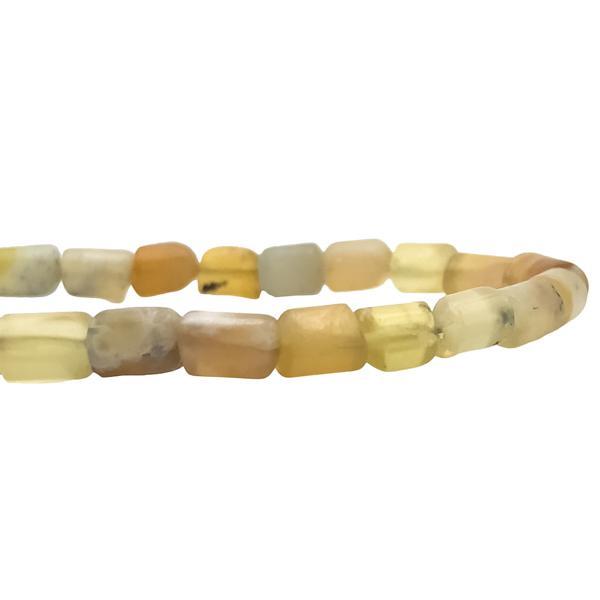 COLLANA ENERGETICA UNISEX CRISTALLI OPALE GIALLO TUBOLARI REGOLABILE ARGENTO 925