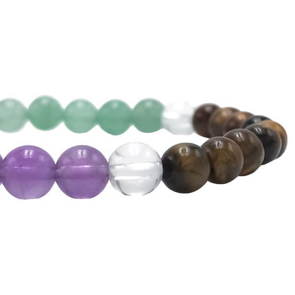 BRACCIALE CRYSTAL COMBO ARMONIA ENERGETICO ELASTICO UNISEX PIETRE NATURALI  REGOLABILE 
