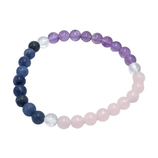 BRACCIALE CRYSTAL COMBO COMUNICAZIONE ENERGETICO ELASTICO UNISEX PIETRE NATURALI  REGOLABILE 