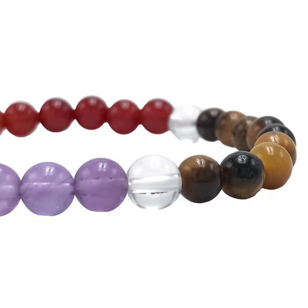 BRACCIALE CRYSTAL COMBO CREATIVITA ENERGETICO ELASTICO UNISEX PIETRE NATURALI  REGOLABILE 