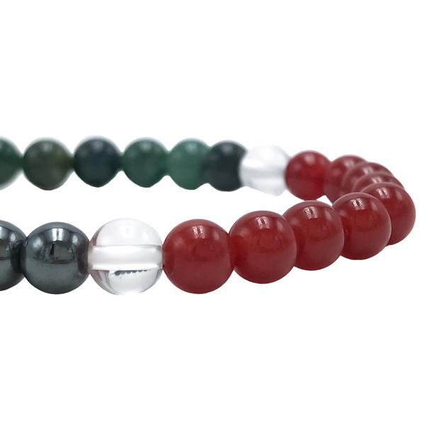 BRACCIALE CRYSTAL COMBO FORZA VOLONTA ENERGETICO ELASTICO UNISEX PIETRE NATURALI  REGOLABILE 