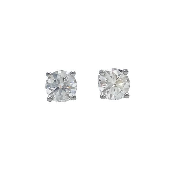 ORECCHINI SOLITARIO BRILLANTE MOISSANITE CERTIFICATA QUATTRO GRIFFE  ARGENTO 925