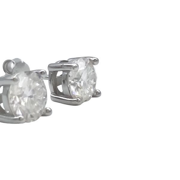 ORECCHINI SOLITARIO BRILLANTE MOISSANITE CERTIFICATA QUATTRO GRIFFE  ARGENTO 925