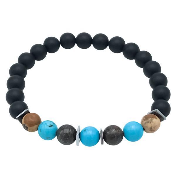 BRACCIALE CRYSTAL COMBO KEEP CALM  ENERGETICO ELASTICO UNISEX PIETRE NATURALI  REGOLABILE 