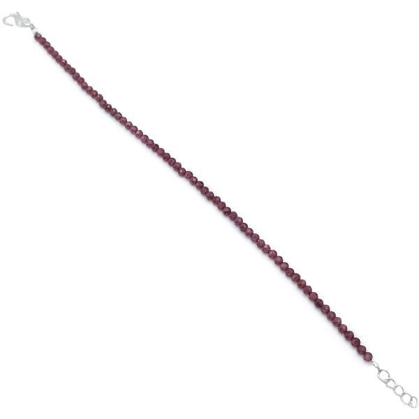 BRACCIALE ENERGETICO CRISTALLI BRIOLETTE GRANATO REGOLABILE ARGENTO 925