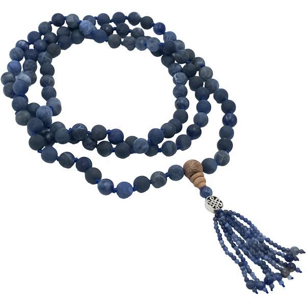 COLLANA JAPAMALA UNISEX SODALITE 108 GRANI  MANTRA MEDITAZIONE  EQUILIBRIO INTERIORE